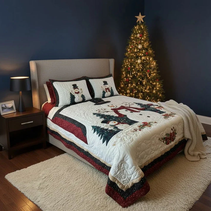 3-Piece Quilted Bedspread Set - Frozen Friends
