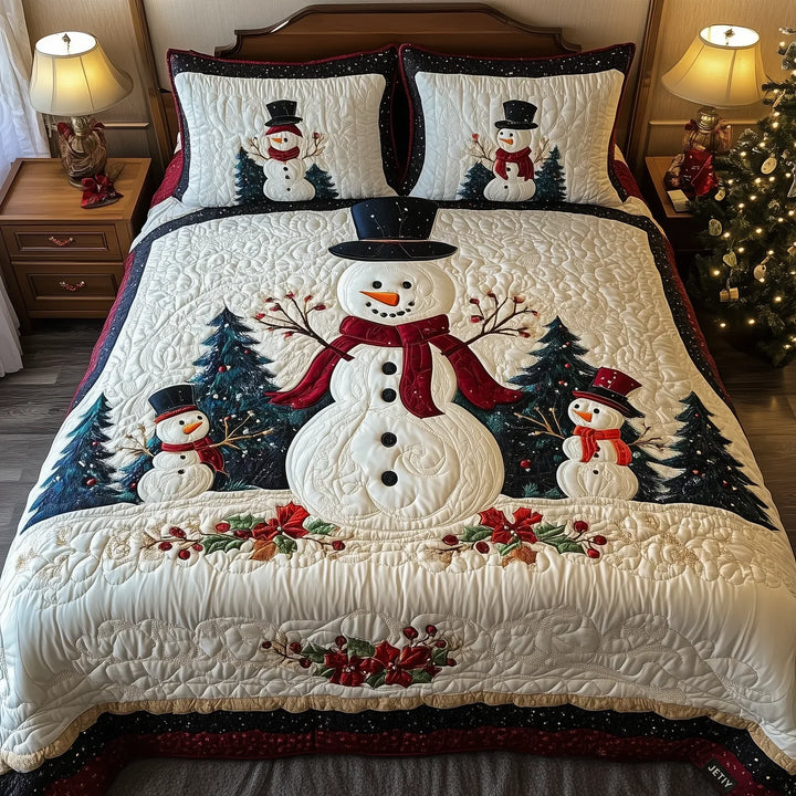 3-Piece Quilted Bedspread Set - Frozen Friends