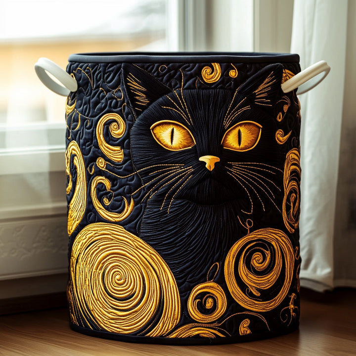 Quilted Cat Basket | Handmade Laundry Basket