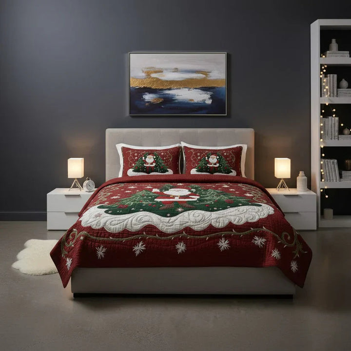 3-Piece Quilted Bedspread Set - Santa's Workshop