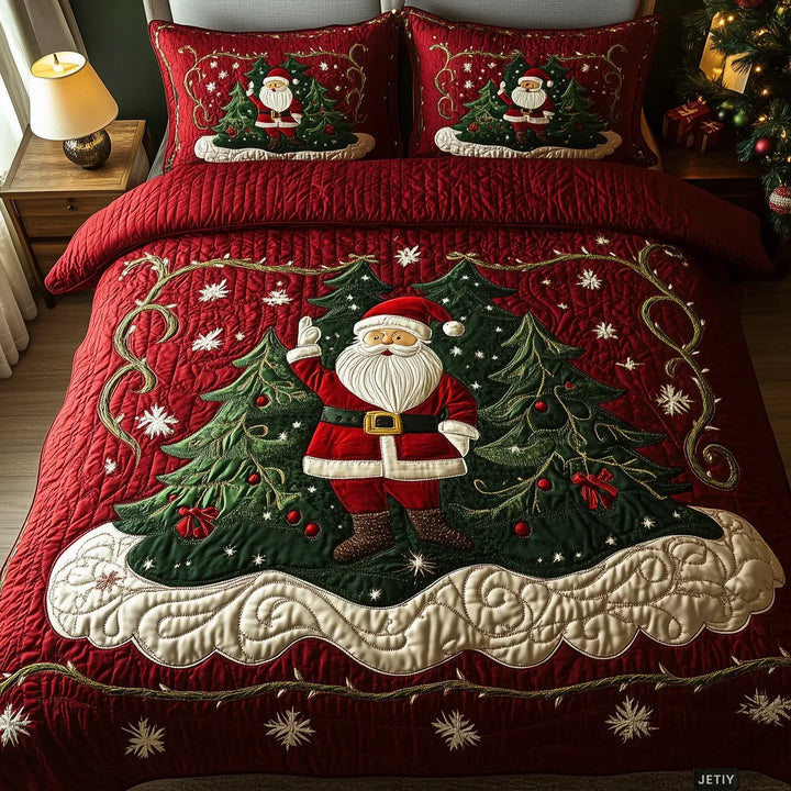 3-Piece Quilted Bedspread Set - Santa's Workshop